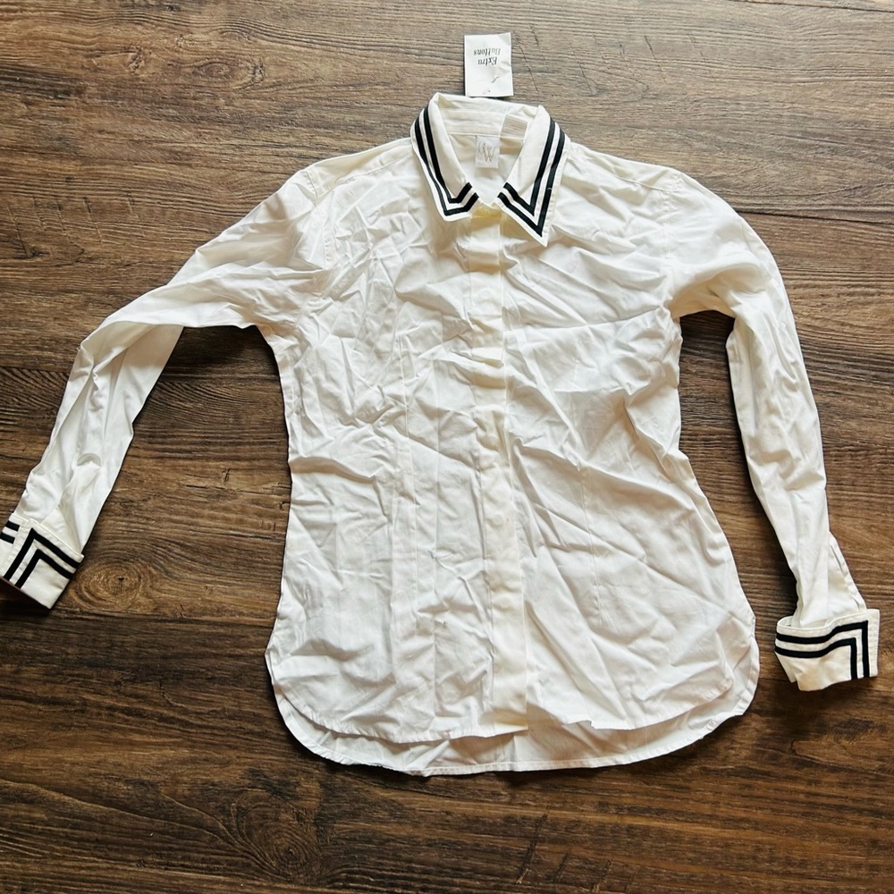 GW White Womans Shirt with Black Accents Size 4 New LOT of 5